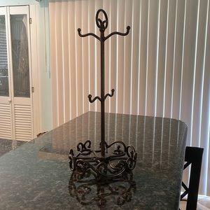 Bronze Powder Coated METAL Coffee MUG HOLDER TREE
